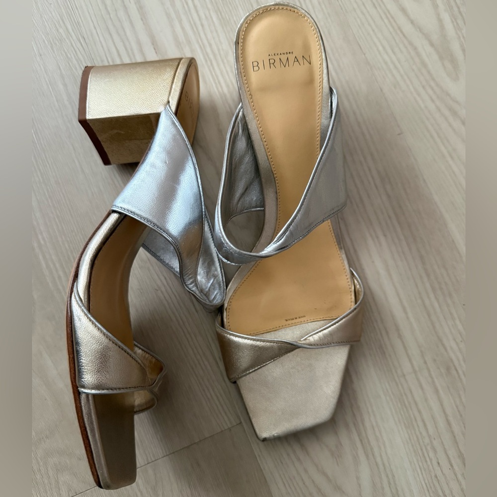 Alexandre Birman Metallic Silver Heels